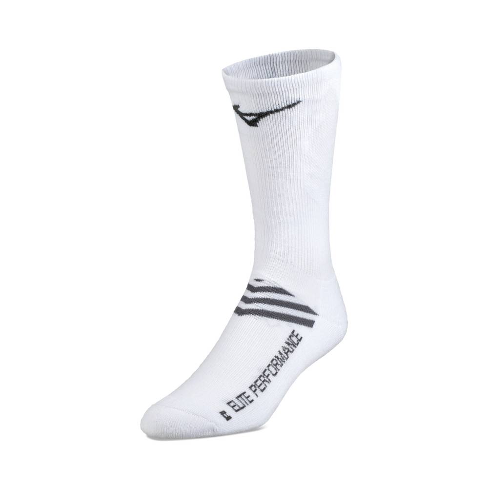 Panske Volejbalove Ponozky Mizuno RUNBIRD® Crew Biele Vypredaj OXTV90562